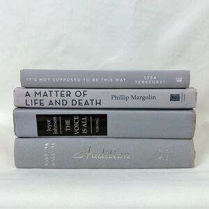Books By Color Gray Book Stack Bundle Of Four Black White Words Paperback Decor